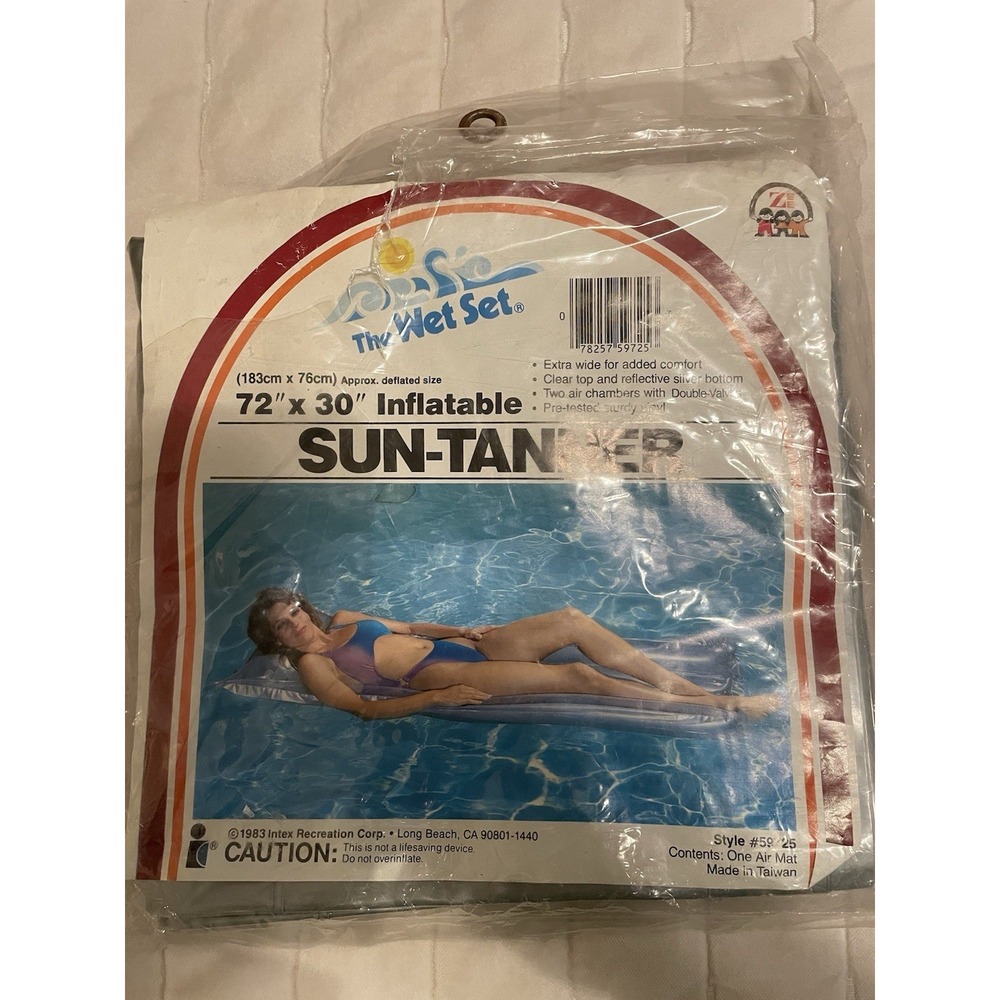 Vintage Intex The Wet Set Inflatable Pool Float 1983  72" x 30" Sun-Tanner Mat